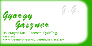 gyorgy gaszner business card